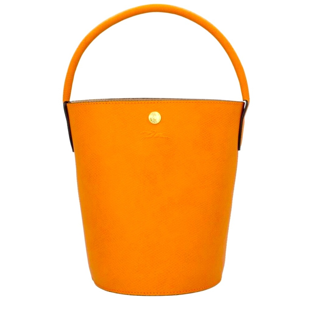 Longchamp Épure Extra Small Leather Crossbody Bucket Bag, Orange
